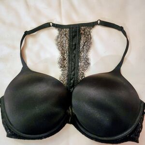 Victoria's Secret Bombshell Black Lace Racerback Front Closure